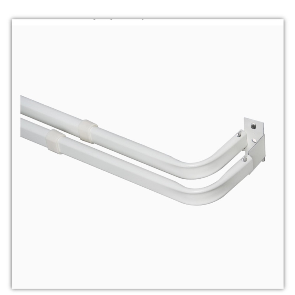 Kenney Manufacturing KN522 48" to 86 in. Double Curtain Rod White NEW.